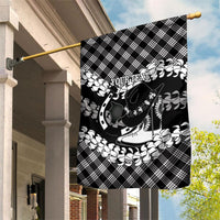 Eleele Hawaii Cowboy Palaka Motifs Personalised Garden Flag Paniolo Festival Puakenikeni Lei LT14 House Flag Black - Polynesian Pride