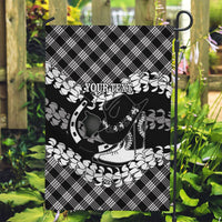 Eleele Hawaii Cowboy Palaka Motifs Personalised Garden Flag Paniolo Festival Puakenikeni Lei LT14 Garden Flag Black - Polynesian Pride