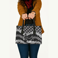 Eleele Hawaii Cowboy Palaka Motifs Personalised Leather Bag Paniolo Festival Puakenikeni Lei LT14 - Polynesian Pride