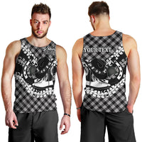 Eleele Hawaii Cowboy Palaka Motifs Personalised Men Tank Top Paniolo Festival Puakenikeni Lei LT14 - Polynesian Pride