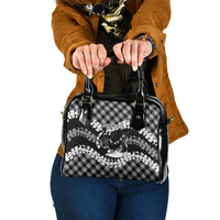 Eleele Hawaii Cowboy Palaka Motifs Personalised Shoulder Handbag Paniolo Festival Puakenikeni Lei LT14 One Size Black - Polynesian Pride