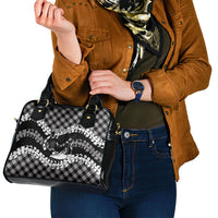 Eleele Hawaii Cowboy Palaka Motifs Personalised Shoulder Handbag Paniolo Festival Puakenikeni Lei LT14 - Polynesian Pride