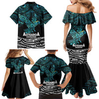 New Zealand Sulphur-crested Cockatoo Family Matching Mermaid Dress and Hawaiian Shirt Aotearoa Maori Mix Paua Shell LT14 - Polynesian Pride