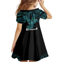 New Zealand Sulphur-crested Cockatoo Family Matching Off Shoulder Short Dress and Hawaiian Shirt Aotearoa Maori Mix Paua Shell LT14 - Polynesian Pride