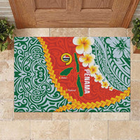 Penama Province Rubber Doormat Vanuatu Map - Plumeria Flag Color