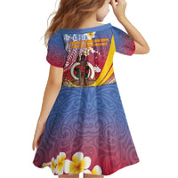 Shefa Province Family Matching Off The Shoulder Long Sleeve Dress and Hawaiian Shirt Vanuatu Pattern Map - Plumeria Flag Color LT14 - Polynesian Pride