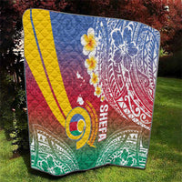 Shefa Province Quilt Vanuatu Pattern Map - Plumeria Flag Color