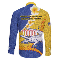 Torba Province Family Matching Off Shoulder Short Dress and Hawaiian Shirt Vanuatu Pattern Crocodile - Plumeria Flag Color LT14 - Polynesian Pride