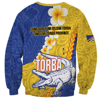 Torba Province Sweatshirt Vanuatu Pattern Crocodile - Plumeria Flag Color