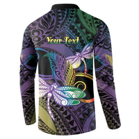 Personalized Polynesian Memorial Button Sweatshirt Dragonflies Appear When Angels Are Near