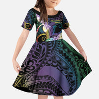 Personalized Polynesian Memorial Family Matching Off The Shoulder Long Sleeve Dress and Hawaiian Shirt Dragonflies Appear When Angels Are Near LT14 Daughter's Dress Colorful - Polynesian Pride