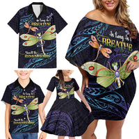 As Long As I Breathe You'll Be Remembered Family Matching Off Shoulder Short Dress and Hawaiian Shirt Dragonflies Memorial - Polynesian Pattern LT14 - Polynesian Pride