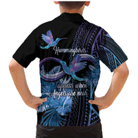 Polynesian Memorial Family Matching Mermaid Dress and Hawaiian Shirt Hummingbirds Appear When Angels Are Near LT14 - Polynesian Pride