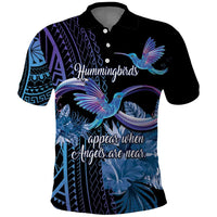 Polynesian Memorial Polo Shirt Hummingbirds Appear When Angels Are Near LT14