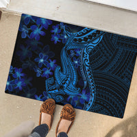 Blue Polynesia Shark Tattoo Rubber Doormat With Polynesian Plumeria LT14 - Polynesian Pride