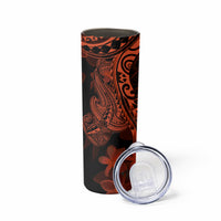 Red Polynesia Skinny Tumbler Shark Tattoo With Polynesian Plumeria LT14 - Polynesian Pride