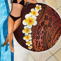 Red Tropical Plumeria With Galaxy Polynesian Art Beach Blanket LT14 - Polynesian Pride