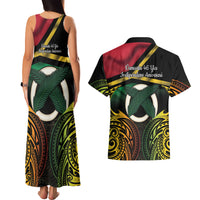 Vanuatu 1980 Couples Matching Tank Maxi Dress and Hawaiian Shirt Hapi 45 Yia Indipendens Anivesari