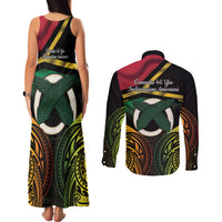 Vanuatu 1980 Couples Matching Tank Maxi Dress and Long Sleeve Button Shirt Hapi 46 Yia Indipendens Anivesari LT14 - Polynesian Pride