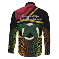 Vanuatu 1980 Family Matching Long Sleeve Bodycon Dress and Hawaiian Shirt Hapi 46 Yia Indipendens Anivesari LT14 - Polynesian Pride