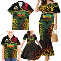 Vanuatu 1980 Family Matching Mermaid Dress and Hawaiian Shirt Hapi 45 Yia Indipendens Anivesari LT14 - Polynesian Pride
