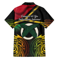 Vanuatu 1980 Family Matching Off Shoulder Maxi Dress and Hawaiian Shirt Hapi 46 Yia Indipendens Anivesari LT14 - Polynesian Pride