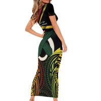 Vanuatu 1980 Family Matching Short Sleeve Bodycon Dress and Hawaiian Shirt Hapi 45 Yia Indipendens Anivesari LT14 - Polynesian Pride