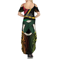 Vanuatu 1980 Family Matching Summer Maxi Dress and Hawaiian Shirt Hapi 45 Yia Indipendens Anivesari LT14 - Polynesian Pride