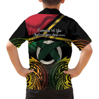 Vanuatu 1980 Family Matching Tank Maxi Dress and Hawaiian Shirt Hapi 46 Yia Indipendens Anivesari LT14 - Polynesian Pride