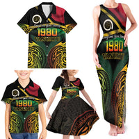 Vanuatu 1980 Family Matching Tank Maxi Dress and Hawaiian Shirt Hapi 45 Yia Indipendens Anivesari LT14 - Polynesian Pride