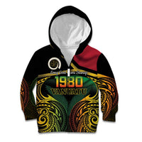Vanuatu 1980 Kid Hoodie Hapi 46 Yia Indipendens Anivesari LT14 Zip Hoodie Black - Polynesian Pride