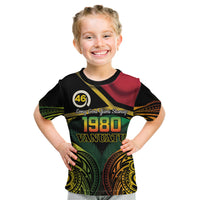 Vanuatu 1980 Kid T Shirt Hapi 46 Yia Indipendens Anivesari LT14 Black - Polynesian Pride