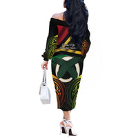 Vanuatu 1980 Off The Shoulder Long Sleeve Dress Hapi 45 Yia Indipendens Anivesari
