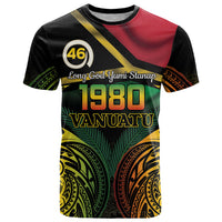 Vanuatu 1980 T Shirt Hapi 46 Yia Indipendens Anivesari LT14 Black - Polynesian Pride