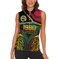 Vanuatu 1980 Women Sleeveless Polo Shirt Hapi 45 Yia Indipendens Anivesari