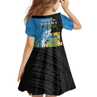 Tuvalu Independence Day Family Matching Off Shoulder Maxi Dress and Hawaiian Shirt Manuia te tutokotasi o Tuvaluan Dolphin Tattoo LT14 - Polynesian Pride