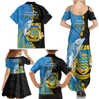 Tuvalu Independence Day Family Matching Summer Maxi Dress and Hawaiian Shirt Manuia te tutokotasi o Tuvaluan Dolphin Tattoo LT14 - Polynesian Pride