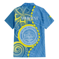 Personalised Palau Independence Day Family Matching Mermaid Dress and Hawaiian Shirt Belau Coat Of Arms Polynesian Curve Style LT14 - Polynesian Pride