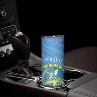 Personalised Palau Independence Day Skinny Tumbler Belau Coat Of Arms Polynesian Curve Style LT14 - Polynesian Pride