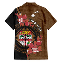 Personalised Fiji Day Family Matching Puletasi and Hawaiian Shirt Fijian Tapa Pattern Mix Tagimoucia - Brown Version LT14 - Polynesian Pride