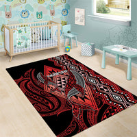 Aotearoa Iwi Ngapuhi Area Rug NZ Maori Humpback Whale Taniko Motifs LT14 - Polynesian Pride