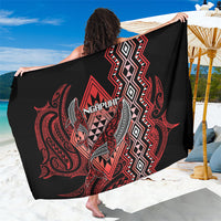Aotearoa Iwi Ngapuhi Sarong NZ Maori Humpback Whale Taniko Motifs LT14 One Size 44 x 66 inches Red - Polynesian Pride