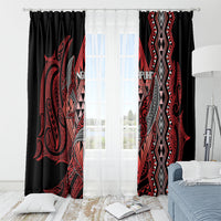 Aotearoa Iwi Ngapuhi Window Curtain NZ Maori Humpback Whale Taniko Motifs LT14 - Polynesian Pride