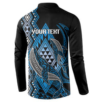 Aotearoa Iwi Ngati Porou Personalised Button Sweatshirt NZ Maori Humpback Whale Taniko Motifs LT14 - Polynesian Pride