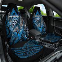 Aotearoa Iwi Ngati Porou Car Seat Cover NZ Maori Humpback Whale Taniko Motifs LT14 One Size Blue - Polynesian Pride