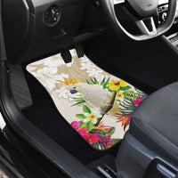 New Zealand Cacatua Galerita Car Mats Aotearoa Cockatoo Tropical Flowers LT14 - Polynesian Pride