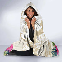 New Zealand Cacatua Galerita Hooded Blanket Aotearoa Cockatoo Tropical Flowers LT14 - Polynesian Pride