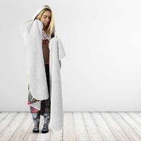 New Zealand Cacatua Galerita Hooded Blanket Aotearoa Cockatoo Tropical Flowers LT14 - Polynesian Pride