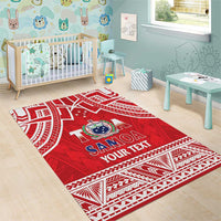 Samoa Rugby Custom Area Rug Toa Samoa Pacific Sporty Red - Polynesian Pride