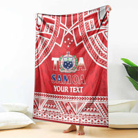 Samoa Rugby Custom Blanket Toa Samoa Pacific Sporty Red - Polynesian Pride
